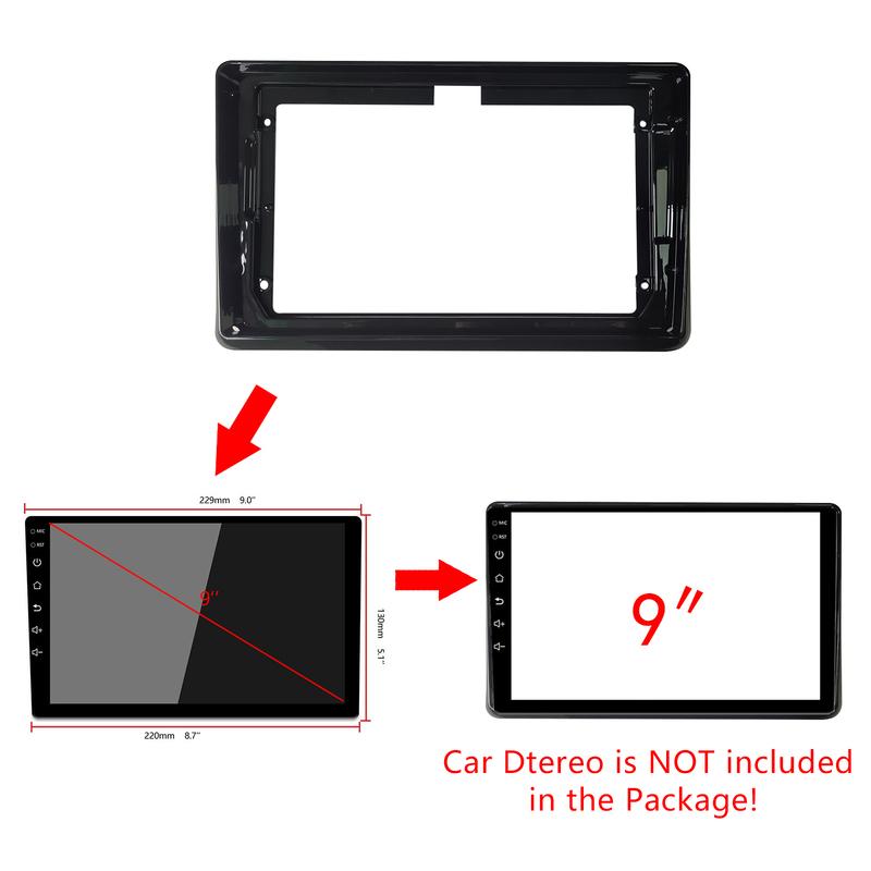 9 inch Car Radio Fascia Trim Kit Double Din For Honda City 2020+ Fit Car DVD Radio Audio Frame Adaptor Facia Panel In-dash