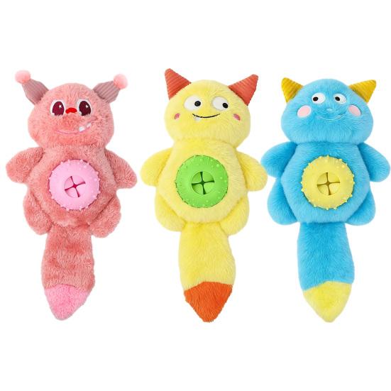Interactive Plush Dog Toy Soft Squeaky Puppy Enrichment Toy Puzzle Treat Dispenser for Large Medium Small Dogs