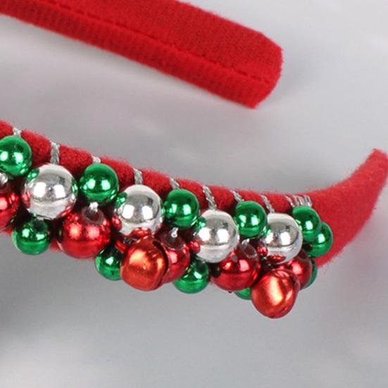 Christmas Headband Red Green Bell Decor Girls Headdress Holiday Season Party Hair Hoop Hair Accessory
