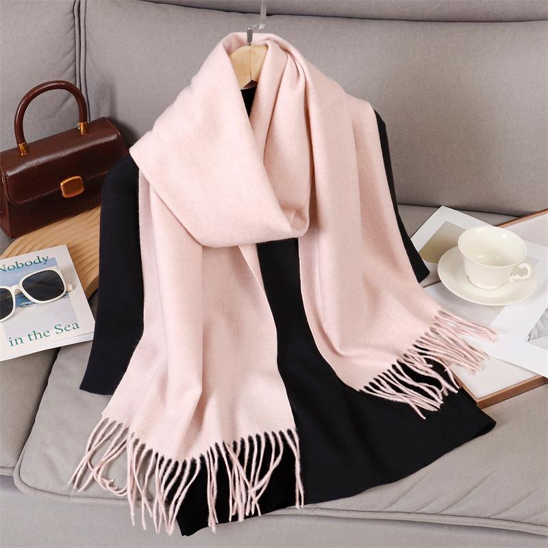 69 Colors Winter Scarf for Women Warm Cashmere Scarves Hijab Solid Lady Long Shawl Wrap Female Pashmina Bandana Poncho Stoles