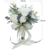 Wedding Bouquet Artificial Roses Flower Bride Bridal Bouquets Handmade Silk White Rose Flower Wedding Bridal Bouquets for Church Party Home