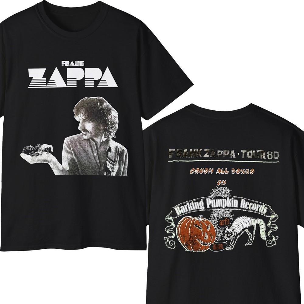 2 Sides Frank Zappa Tour 1980 Crush All Boxes Black Unisex S-5XL Shirt TA493 Unisex T-Shirt