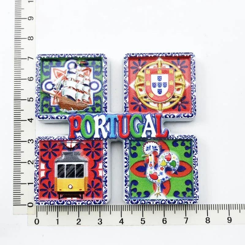 Portugal Lisbon Fridge Magnets Tourist Souvenir Resin Magnetic Refrigerator Stickers Home Decor Collection Gifts for Friends