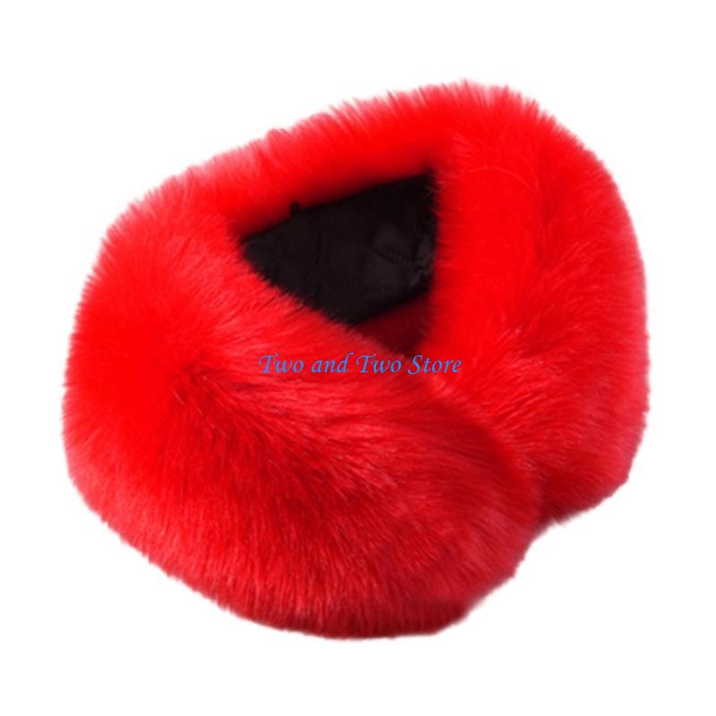 HX6F Luxurious Artificial Furs Neck Warmer For Winter Soft Thermally Scarf Fashionable Necks Wrap for Running Cycling