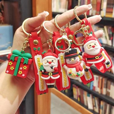 3pcs Cartoon Christmas  Keychain Christmas Doll Keyring  Christmas Decoration