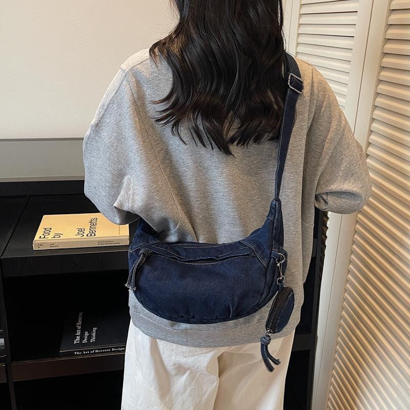 Denim Bag Women's Large Capacity Shoulder Bag Lightweight Crossbody Bag