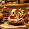 Spooky Home Decor for Festival Halloween Cute Ghost Ornament, Cartoon Festive Wooden Statue, Rustic Ornaments Creative Ornament Party Atmosphere Props