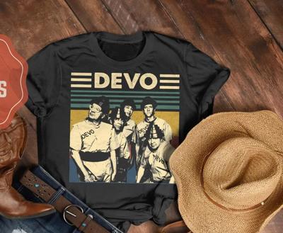 Vzácné Devo Vintage Tričko Bavlna Černá Pánské Všechny velikosti Tričko AG027 Unisex Tričko