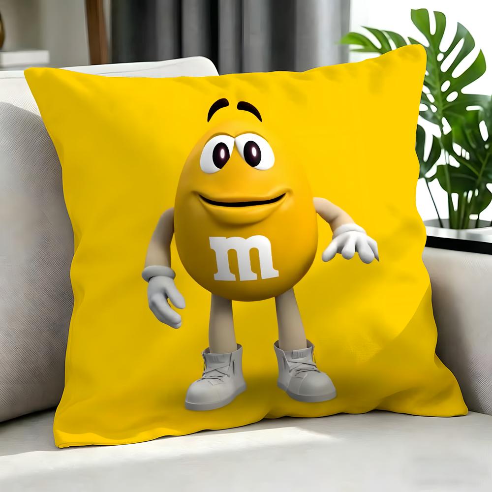 Food M&M'S Cushion Cover Cushion Cover Set 4Pcs 50X50 45X45 40X40 Pillowcase Decorative Sofa Home Decor