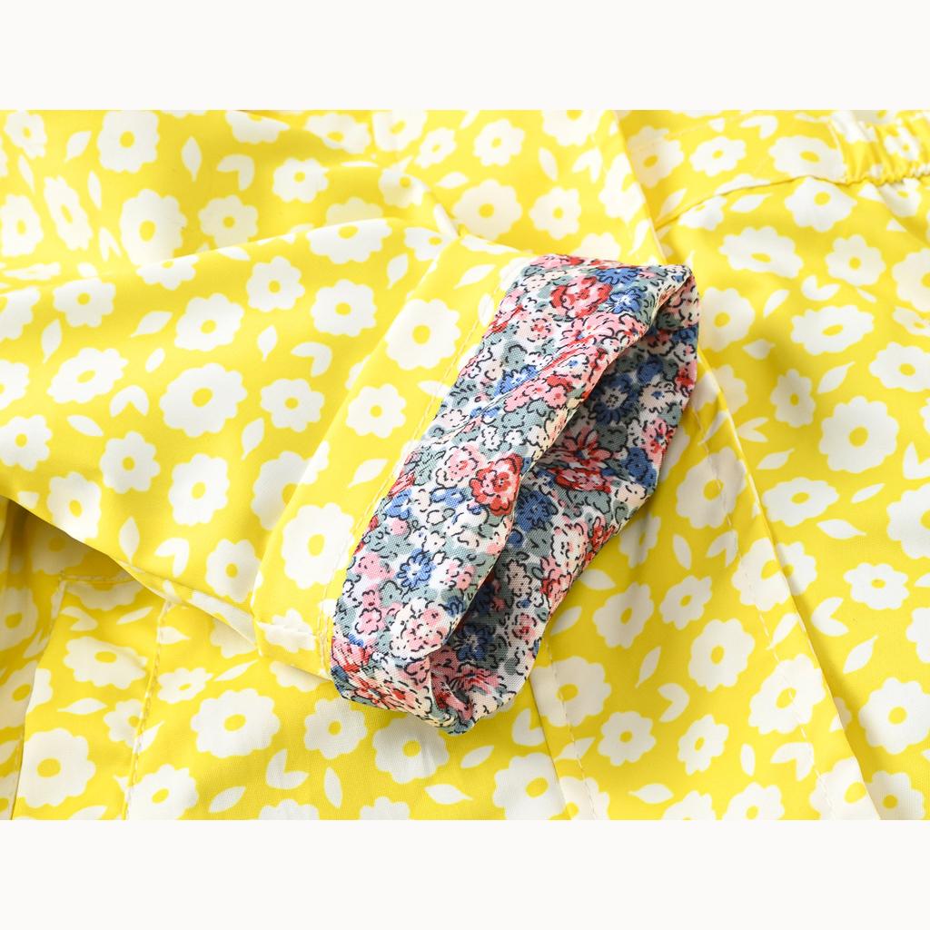 Frühlings- und Herbstjacke für Mädchen, modische Blumen-Windjacke, Kinder, taillierte Kapuzenjacke, mittellange Jacke