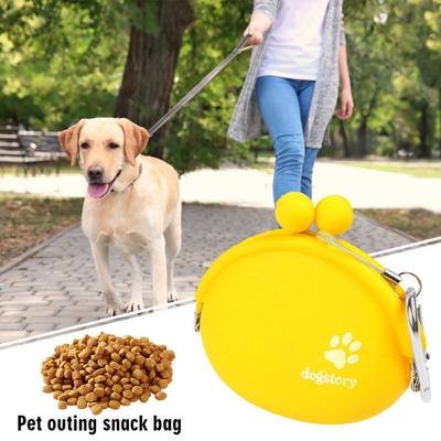 Silikon Hundeleckerli Tasche Welpen Snack Tasche Bauchtasche mit Clip Tragbar