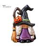 Gnome Resin Ornament Halloween Witch Hat Figurine, Mini Wizard Festive Decor Statue, Dwarf Sculpture for Indoor Outdoor Holiday