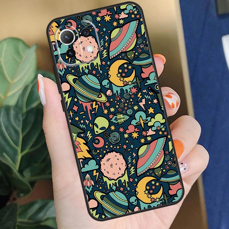 Cartoon Alien Case For Xiaomi POCO X3 X5 F5 Pro C65 X4 F3 F4 M5s Mi 11T 12T 13T 12 Lite 14 13 Pro Cover