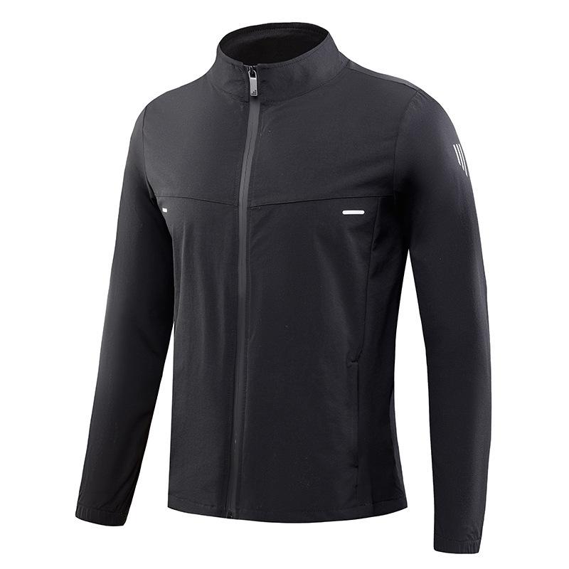 

Спортивная одежда для бега, быстросохнущая кардиган на молнии с длинными рукавами, солнцезащитная одежда, повседневная куртка для походов на открытом воздухе L