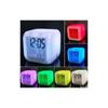 Stressabbau Zuhause Schlafzimmer Kind 7 Farbwechsel LED Digitaler Leuchtender Wecker zur Entspannung