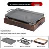 ZISIZ Japanese Style Aluminum Grill Plate with Wooden Base