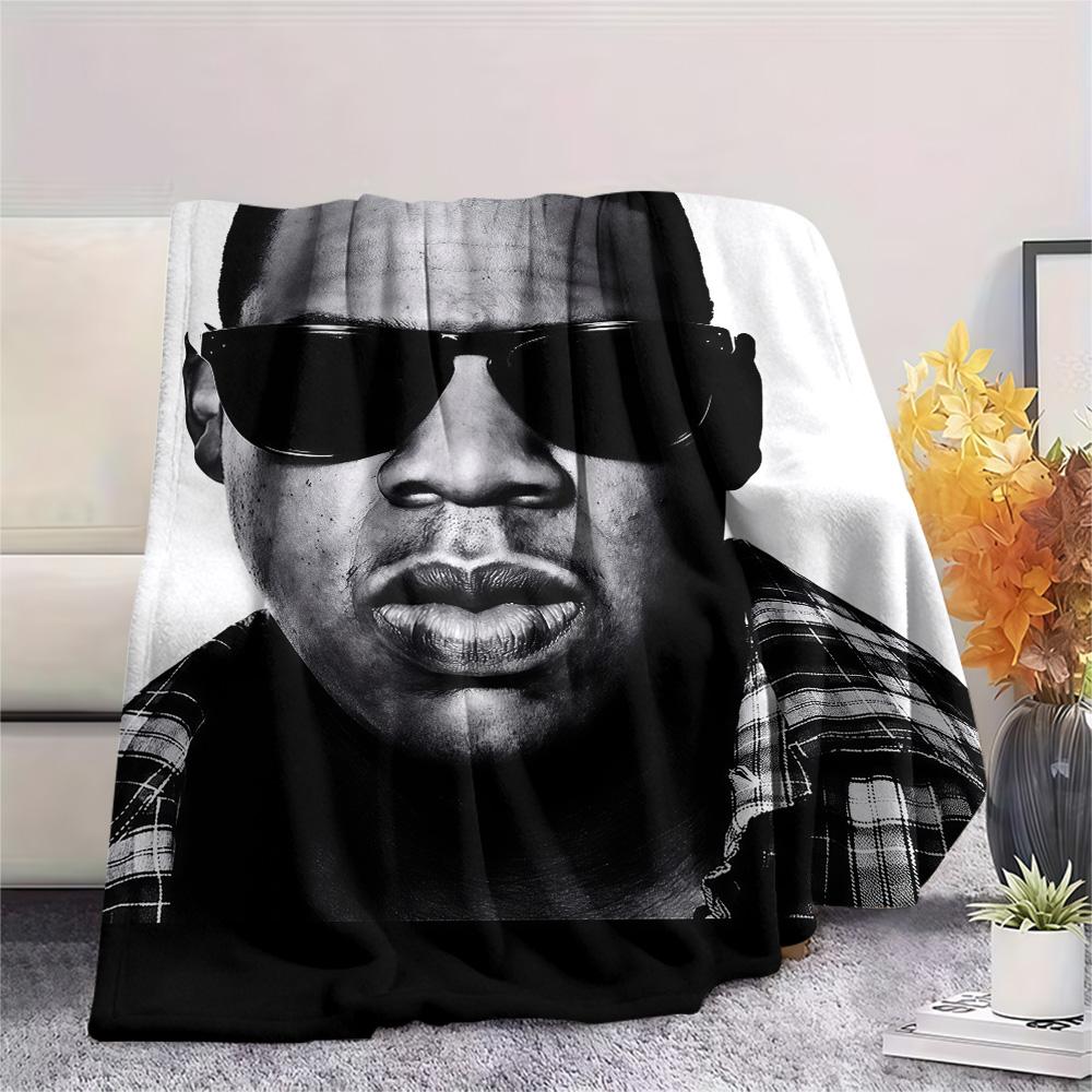 1PC Top Rap Print FlAannel Blanket, High quality Comfortable for All Seasons, Home Decor, Warmth and Comfort