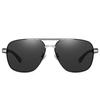 Men's Fashionable Square Polarized Sunglasses - Aluminum Magnesium, Spring Leg Metal, Perfect for Driving (Model 9821)