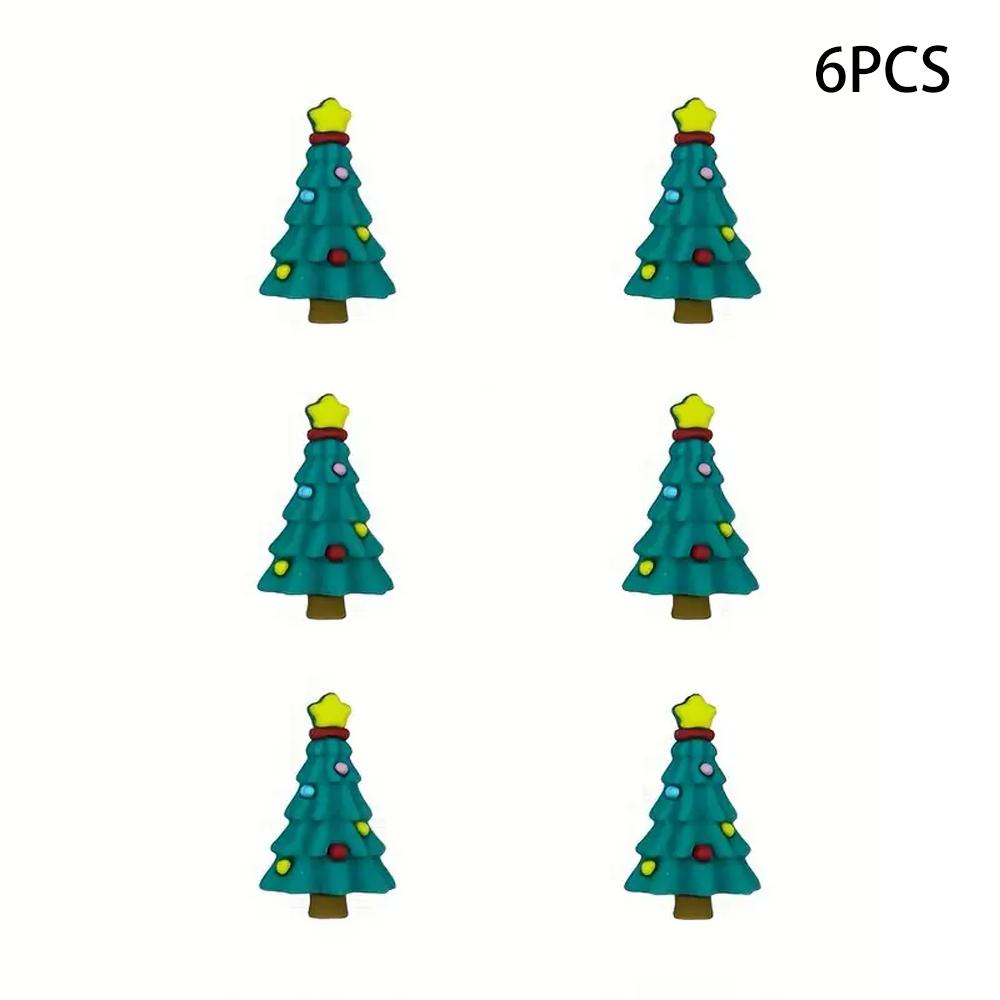 6/32PCS Multi-Size Christmas-Themed Silicone Beads Set, Perfect for DIY Crafting Keychains, Necklaces, Bracelets & More