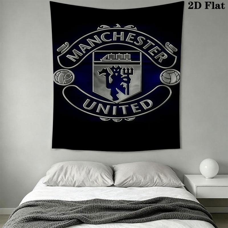 Man Utd B Wall Hanging Printed Fabric Blanket Decorative Tapestries for Bedroom Living Room Home Decor
