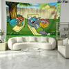 Mouse Cat Cartoon Wall Tapestry Aesthetic Wall Hanging Printed Fabric Blanket Decorative Tapestries for Bedroom Living Room Home Decor
