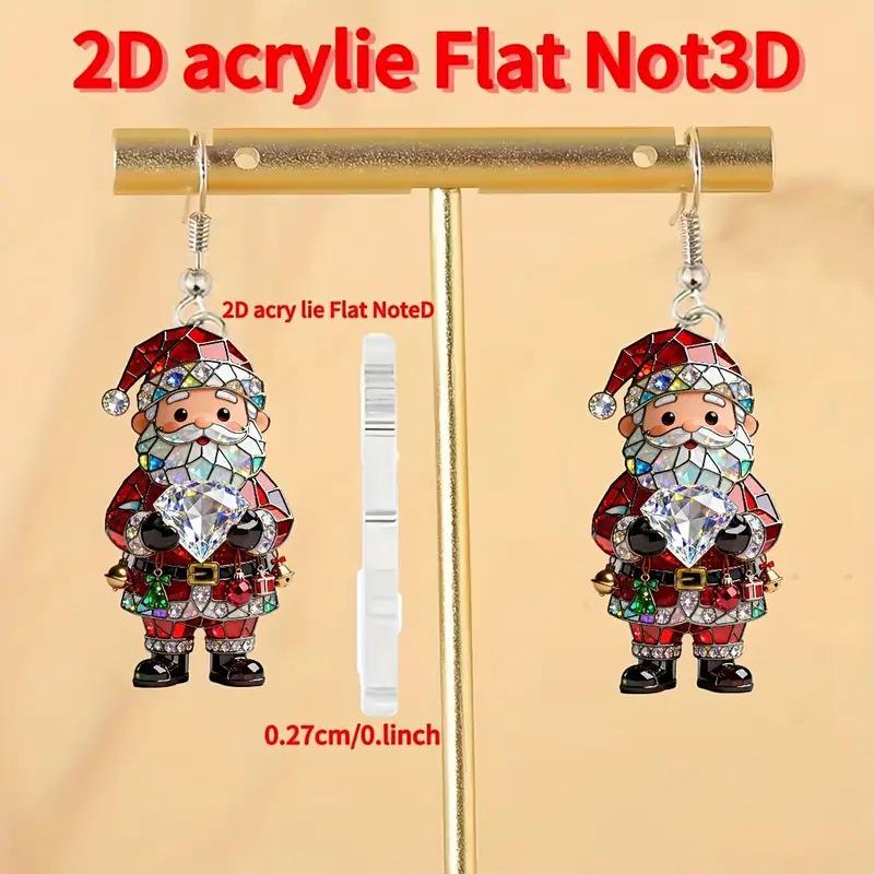 New Santa Claus Acrylic Earrings - Christmas Party Jewelry