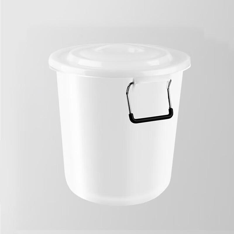 Large Capacity Round Plastic Storage & Trash Bin with Lid