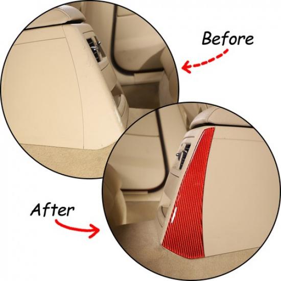 Red Carbon Fiber Rear Air Vent Side Trim Strip Cover For BMW 3 Series E90 05-12