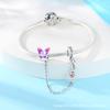 S925 Silver Flower Butterfly Pendant Safety Chain Beaded Bracelet Necklace DIY Craft Making Kit