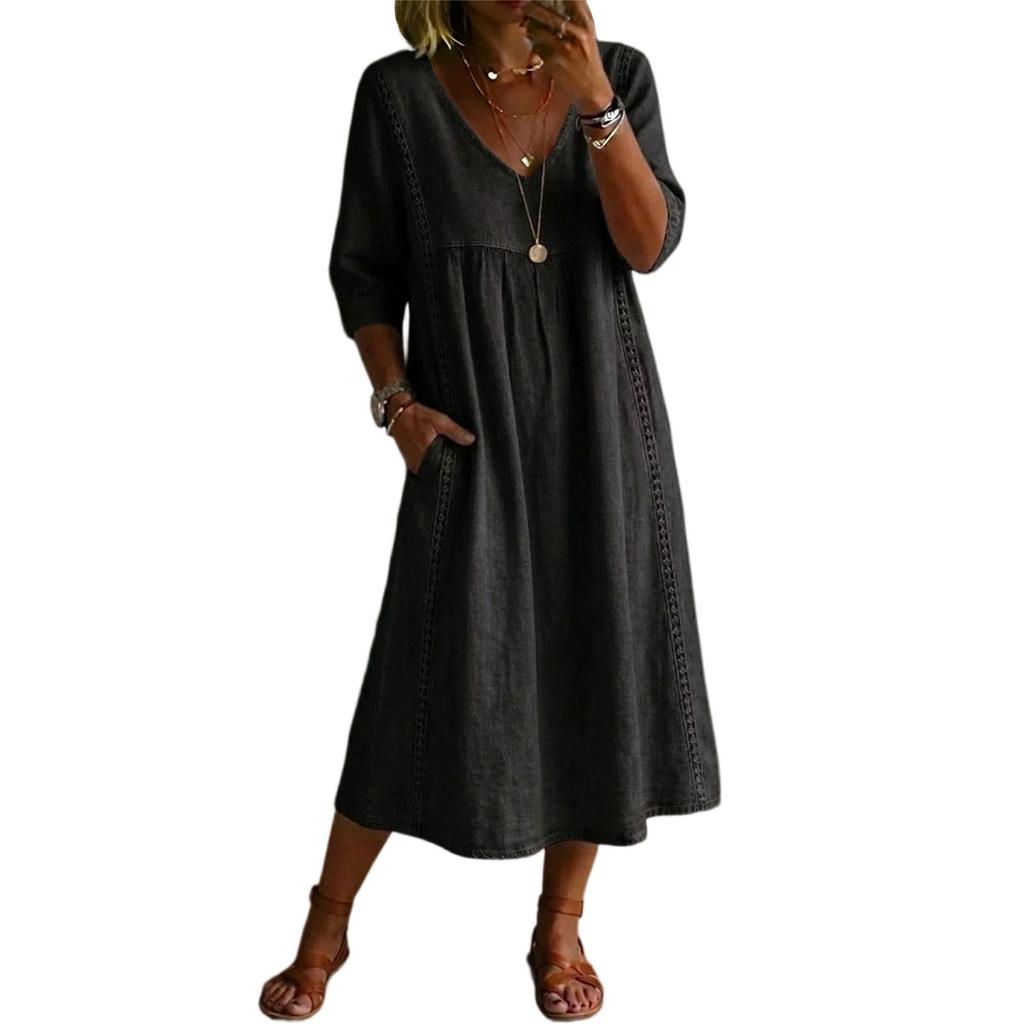 Damen Sommerkleider lockere Passform V-Ausschnitt halber Ärmel Strandkleider für Damen elegante Kleider für Damen Urlaubs kleider für Damen 2026