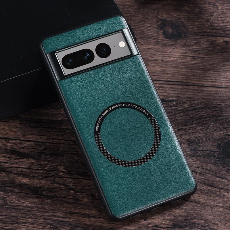 Solid Color Leather Magnetic Case for Google Pixel 9 Pro/6/7/8 - Full Coverage Protective Cover
