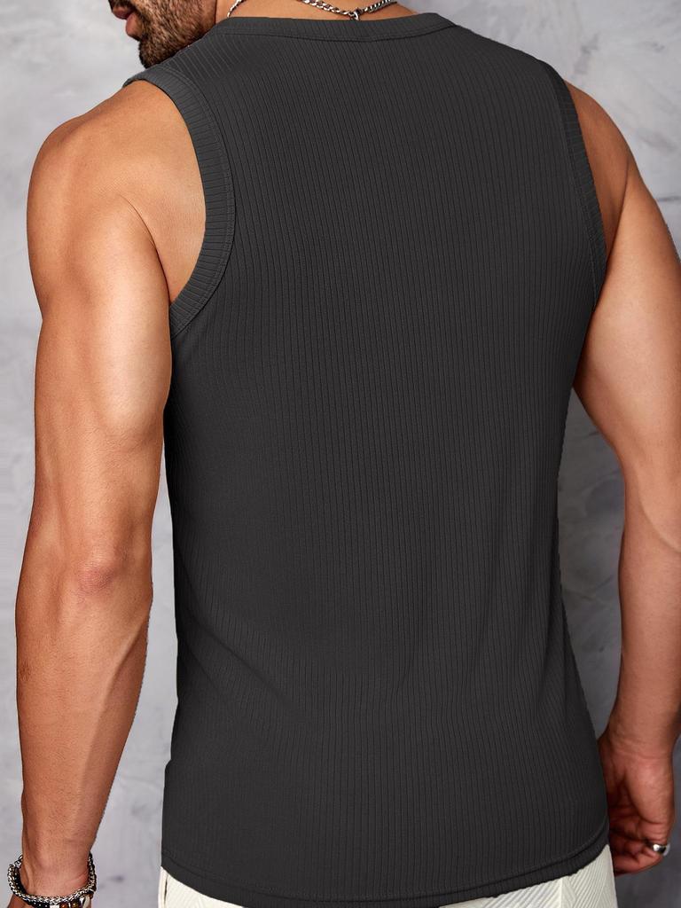Men's Korean Style Quick-Dry Sleeveless Slim Fit Tank Top for Summer Fitness