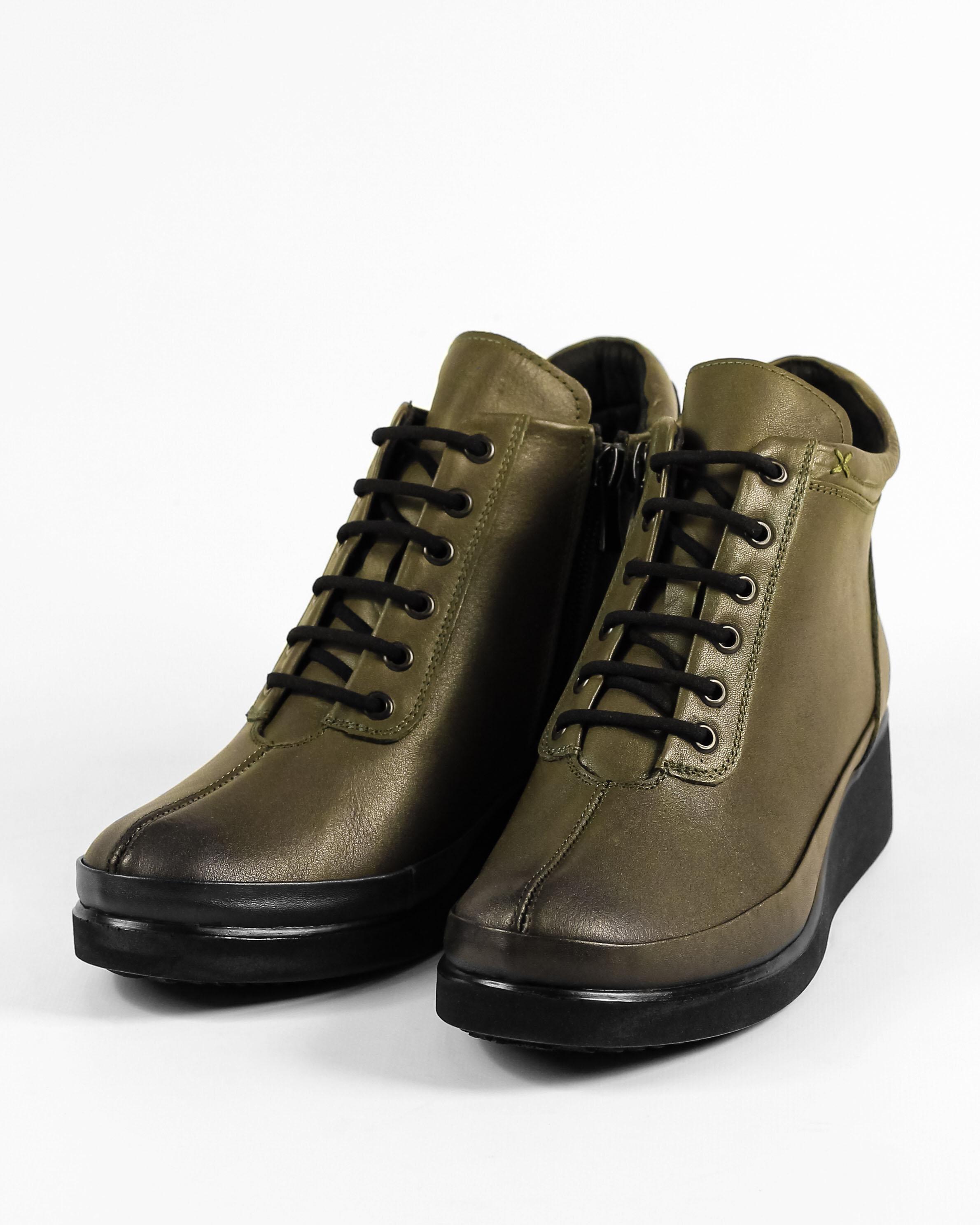 

Черевики на танкетці Evromoda 1019 36 37 армія зелений колір