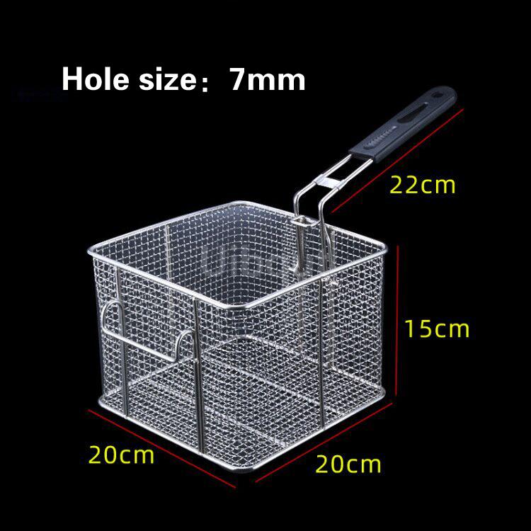 French Fries Frying Basket Net Food Basket Stainless Steel Fry Frame Square Oil Filter Frying Basket Frying Screen Strainer