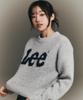 LEE Boucle Big Twitch Logo Knit Light Gray