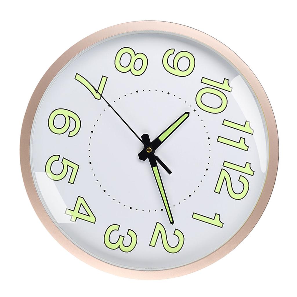 Silent Quartz Clock Plastic Wall Mounted Luminous Quiet for Living Room Bedroom 12in 30cm