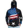Men's Long Sleeve Quick Dry Hoodie Shirt with Flag Print Lightweight UV Protection Fishing Fitness Sports Top for Outdoor Activities