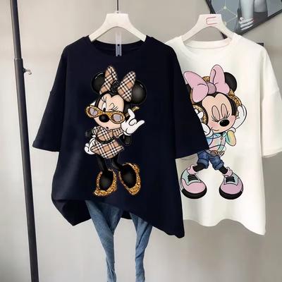 Women Tshirts Fashion Minnie Print New S Vintage Cartoon Mickey T Shirt Kawaii Top YK FeUnisex Ulzzang Oversized Tshirt