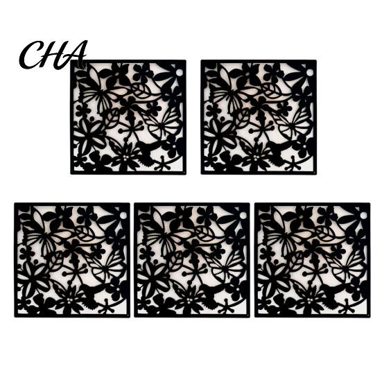Decorative Wall Panel 5Pcs Hanging Room Divider Panel, Hollow Flower Butterfly Bird Screen, Easy Installation Partition Square for Home Living Office