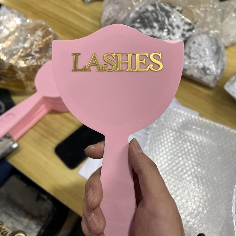 Eyelash Technician Photo Prop Acrylic Handheld Mirror Lash Beauty Cards For Social Media Lash Salon Lash Extension Displaytools