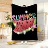 Illustration S-Summer Beach Vibes Throw Lightweight 240g Flannel Blanket Soft Skin-friendly for Summer Cooling