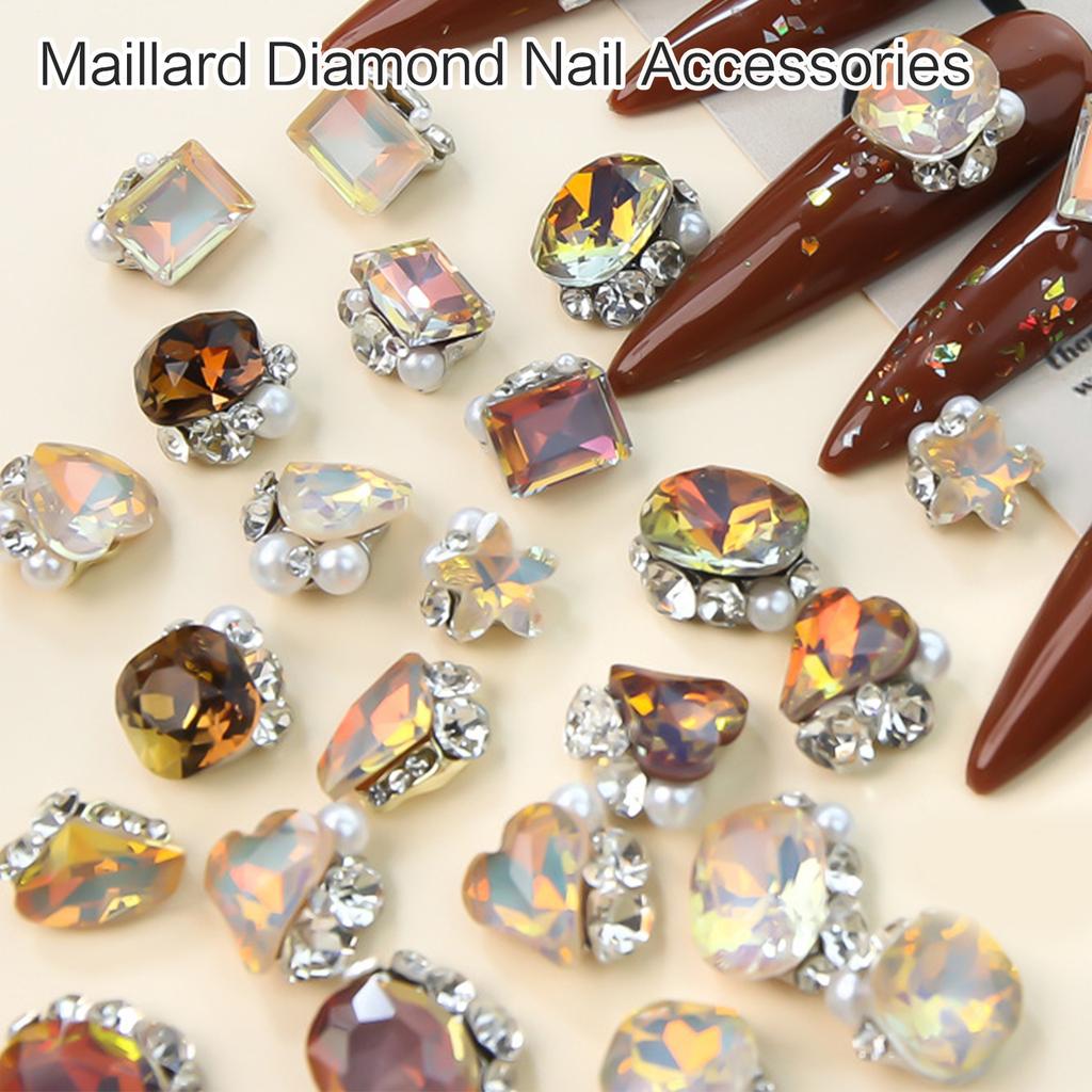 10 Stück Herzform Nailart-Charms Nailart-Strasssteine Quadratische Nagel-Charms DIY Nailart-Zubehör Maniküre-Zubehör
