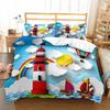 Carton Robot Comfortable Quilt Cover +pilowcases Children Kids Bedrom Soft Duvet Cover Sets Twin Ful Quen Warm Comforter Cover Fairy Tale World Sky