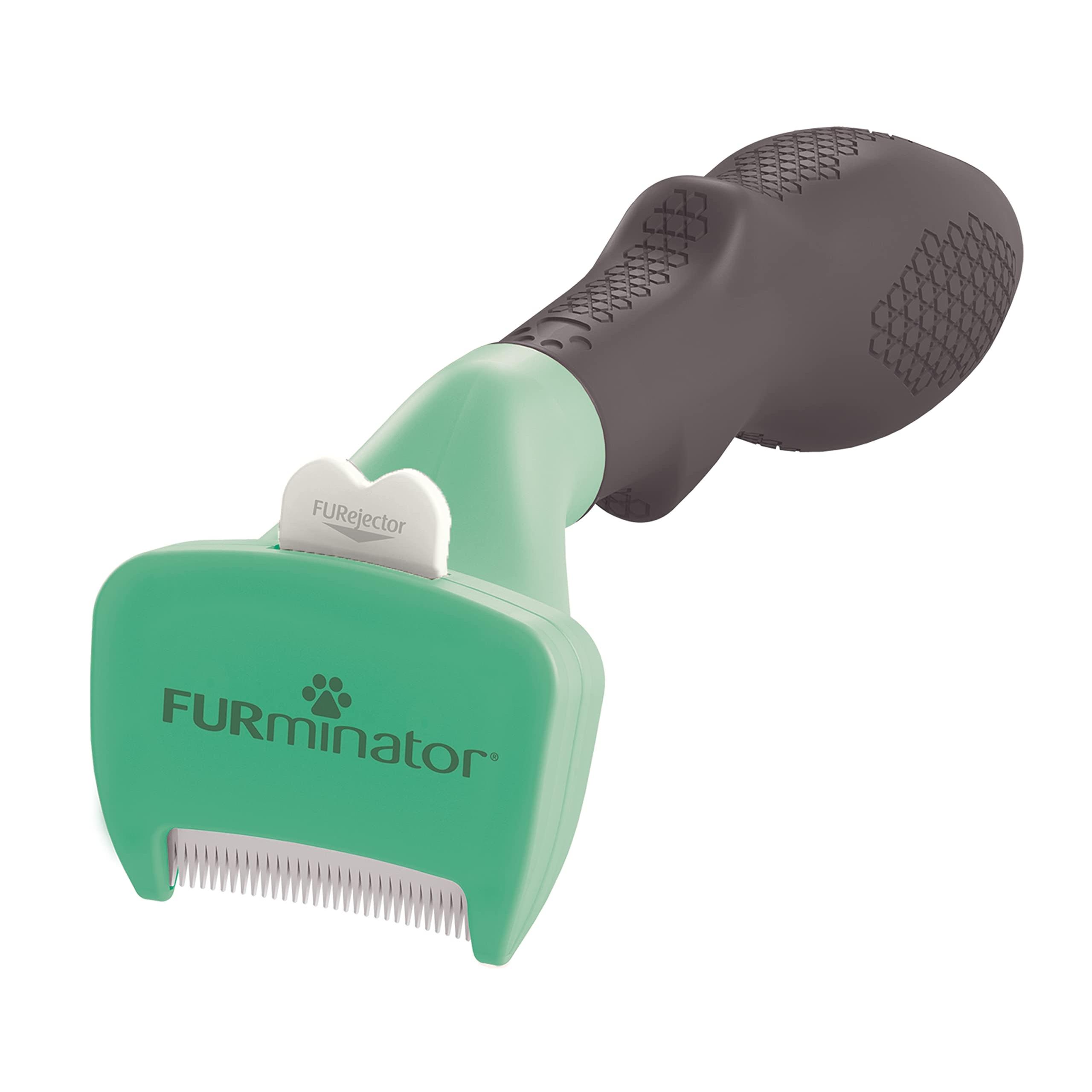

FURminator Brush for Small Dogs All 2 Types, Vet-Endorsed, Tackles Hairballs, Gentle on Skin, Easy Hair Removal with Button For short-haired breeds