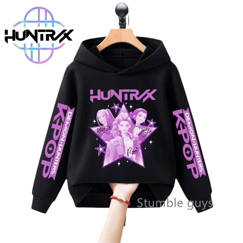 Kids Anime KPop Demon Hunters Hoodie Autumn Long Sleeve Sweatshirt Sportswear Cartoon Hoodies