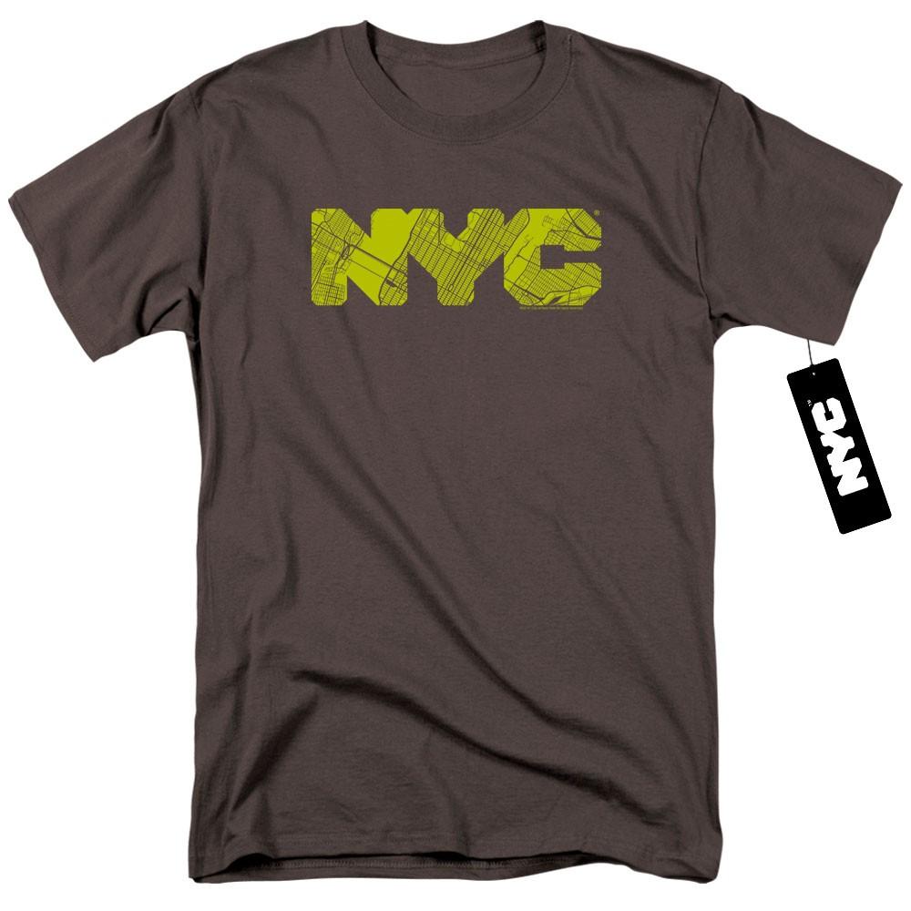New York City NYC Map Fill V2 Licensed Adult T-Shirt M