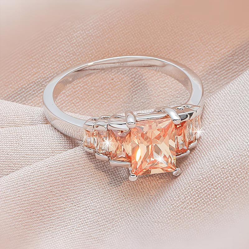 2026 New Zircon Jewelry European and American Fashion Women's Creative Geometric Jewelry Romantic Ring Jewelry