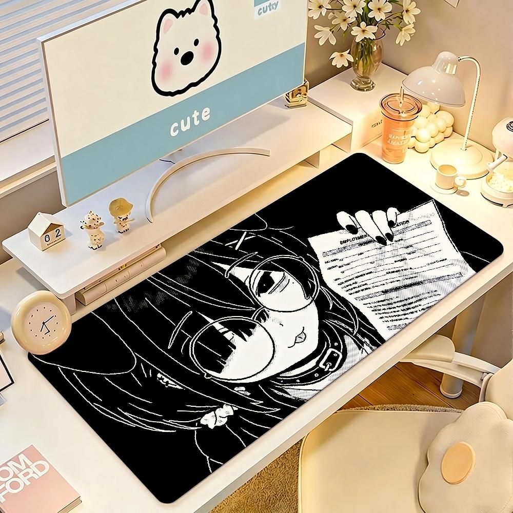 Anime Monokuro Girl Mouse Pad Large Nonslip Gaming Desk Mat Laptop Keyboard Tray Office Pc Hd Print Gamer Black