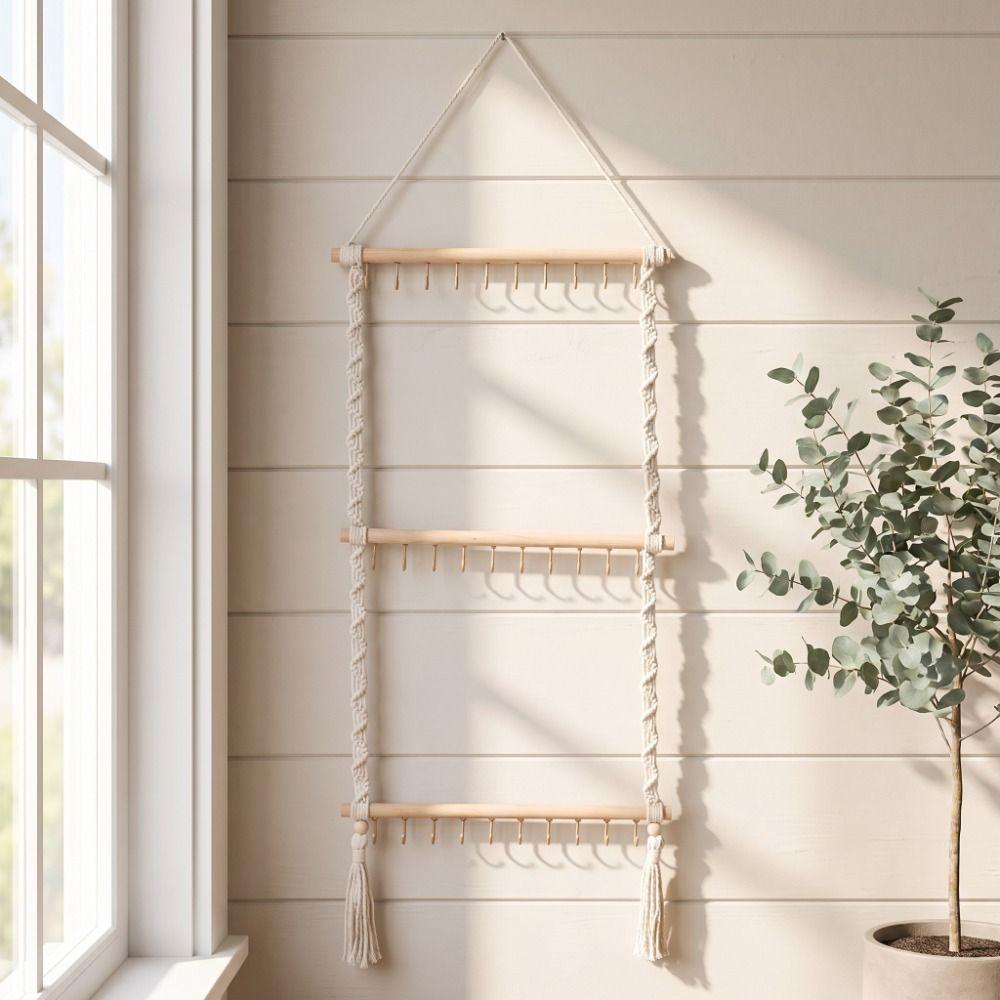 Space Saving Wall Hanging Hook Bohemian Style Wall Organizer Home Decor Wall Mounted Hook Storage
