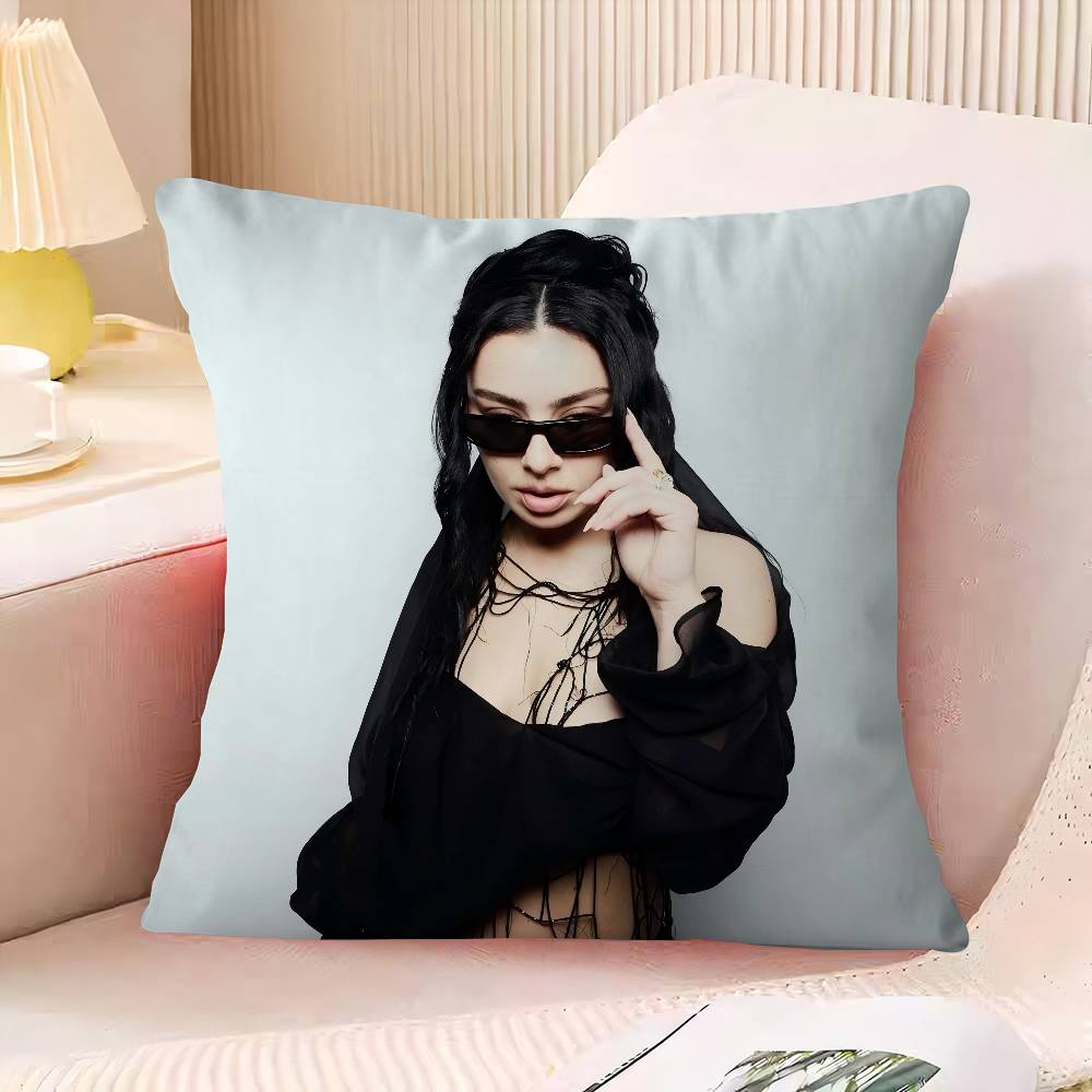C-Charli X-XCX Pillowcase 45x45cm Cute Pillowcase Living Room Sofa Cushion Cover Bedroom Home Decoration Children's Gift
